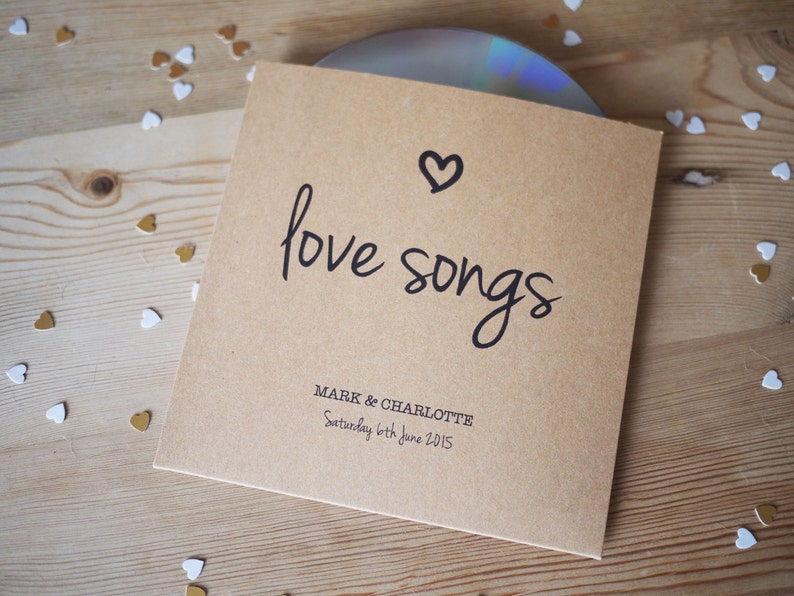 10x personalised CD cover / sleeve wedding favour for music lovers or music theme image 1