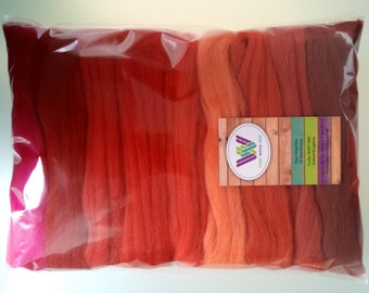 Orange Green Yellow 30 g Harvest set* Pure Merino Wool Tops Roving for Felting
