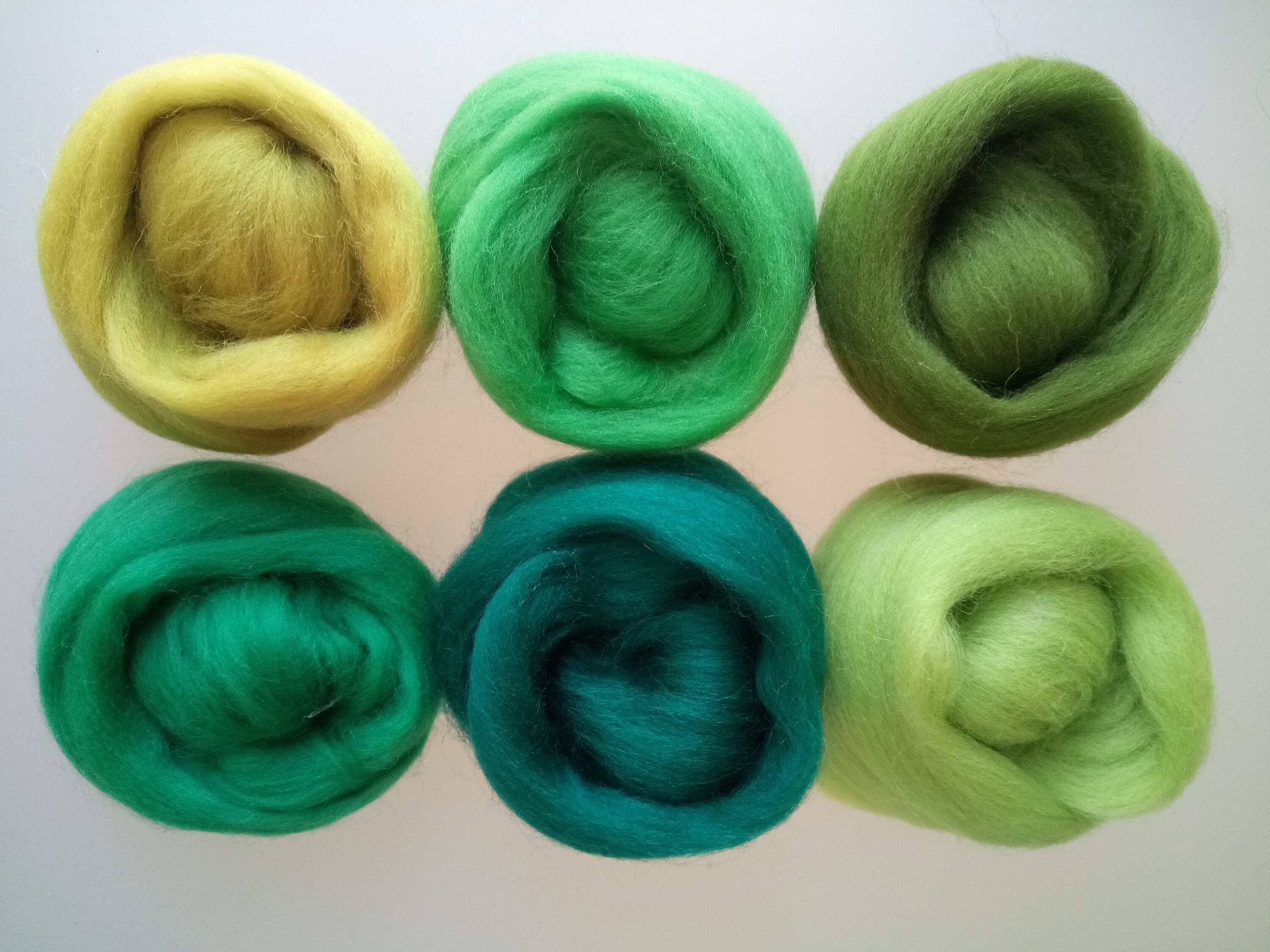 Green set Pure Wool Tops for Needle and Wet Felting Merino Etsy