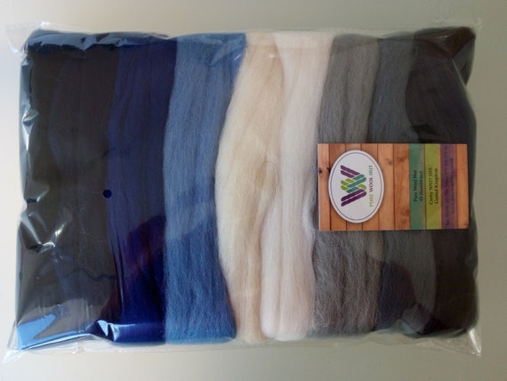 October* Pure Merino Wool Roving Tops for felting 6 colours set 30 g