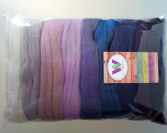 Pensive sets* Pure Wool Tops for Needle and Wet Felting, Merino Roving Wool, Packs of 30 g, 60 g, and 90g