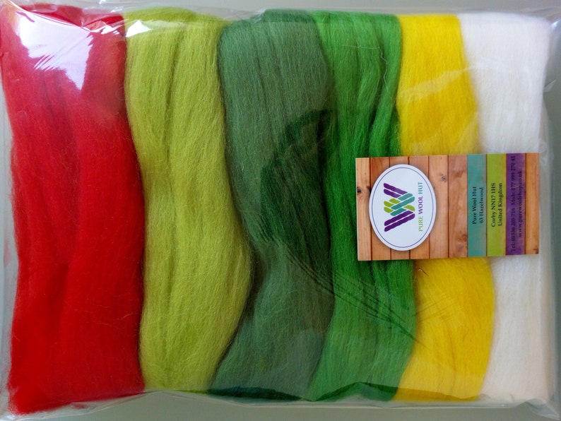 60g Packs of 6 Colours Easter Eggs set* Pure Merino Wool Tops for Felting