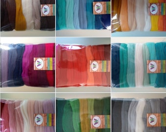 Assorted Colours* 100% Merino Wool Tops for Wet & Dry Felting, Packs of 90 grams