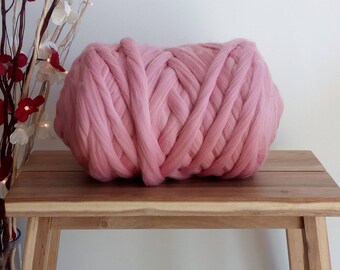 Candy Pink* 100% Merino Wool Roving Tops, Wet Needle Felting, Spinning, Weaving, Giant Chunky Yarn, Big Arm Knitting: 50g - 4kg