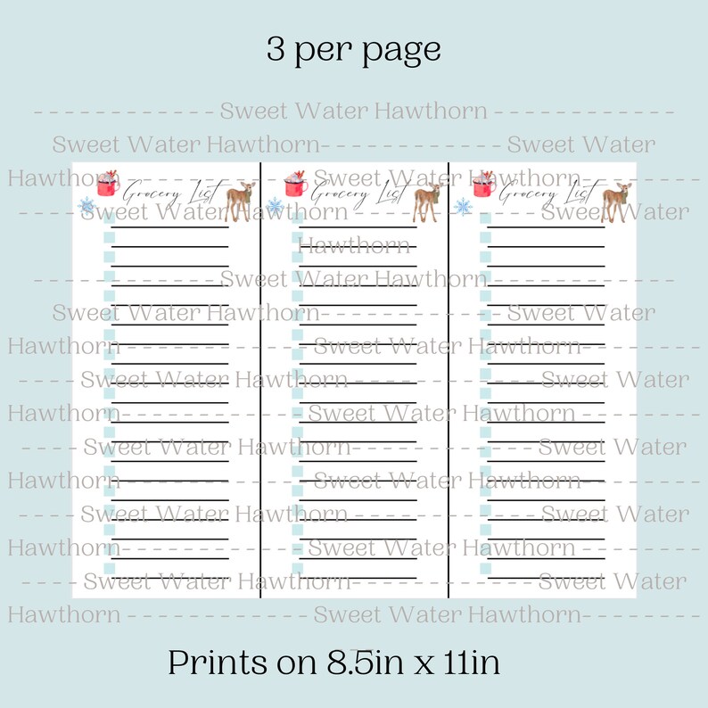 PRINTABLE Skinny Grocery List, Grocery Shopping Planner, Instant ...