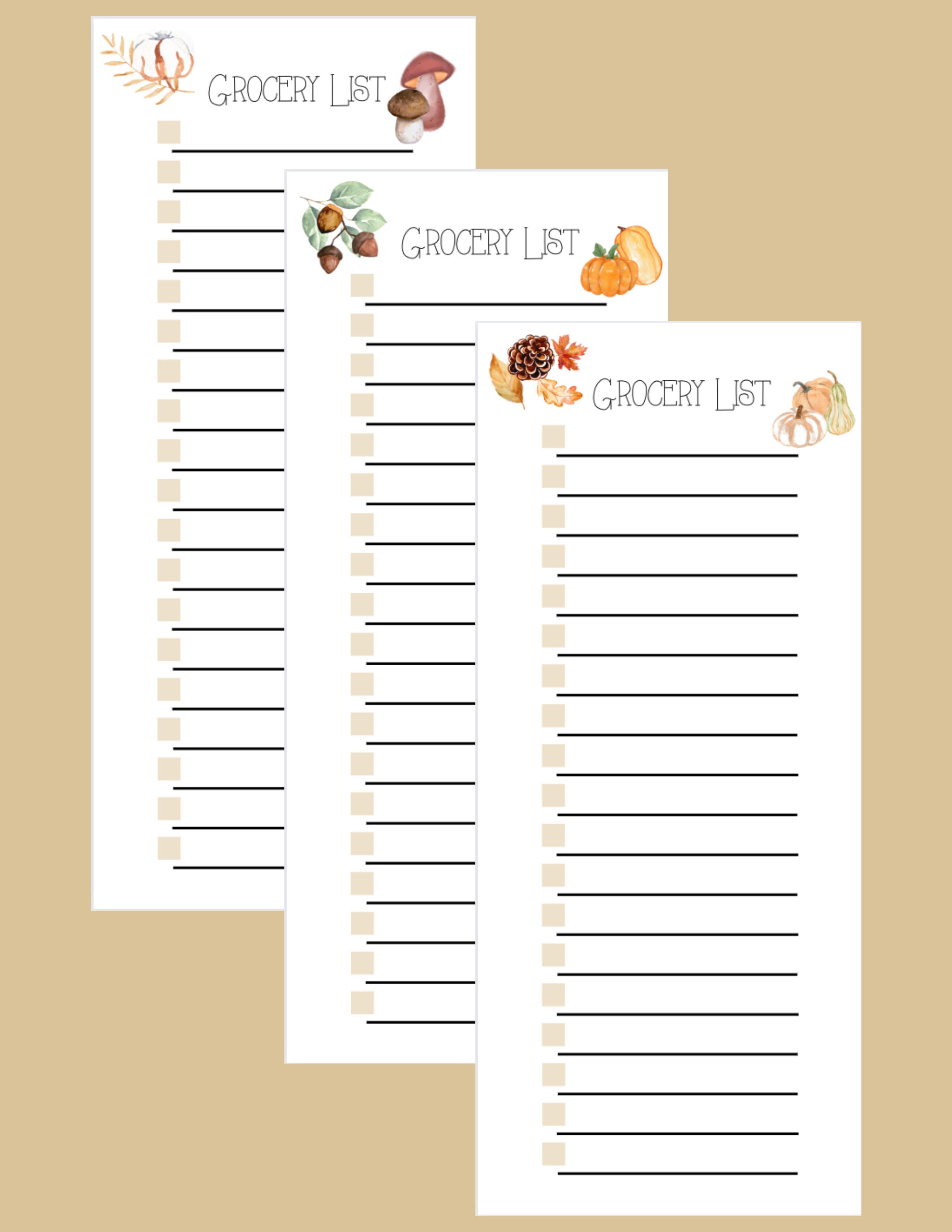PRINTABLE Skinny Grocery List, Grocery Shopping Planner, Instant ...