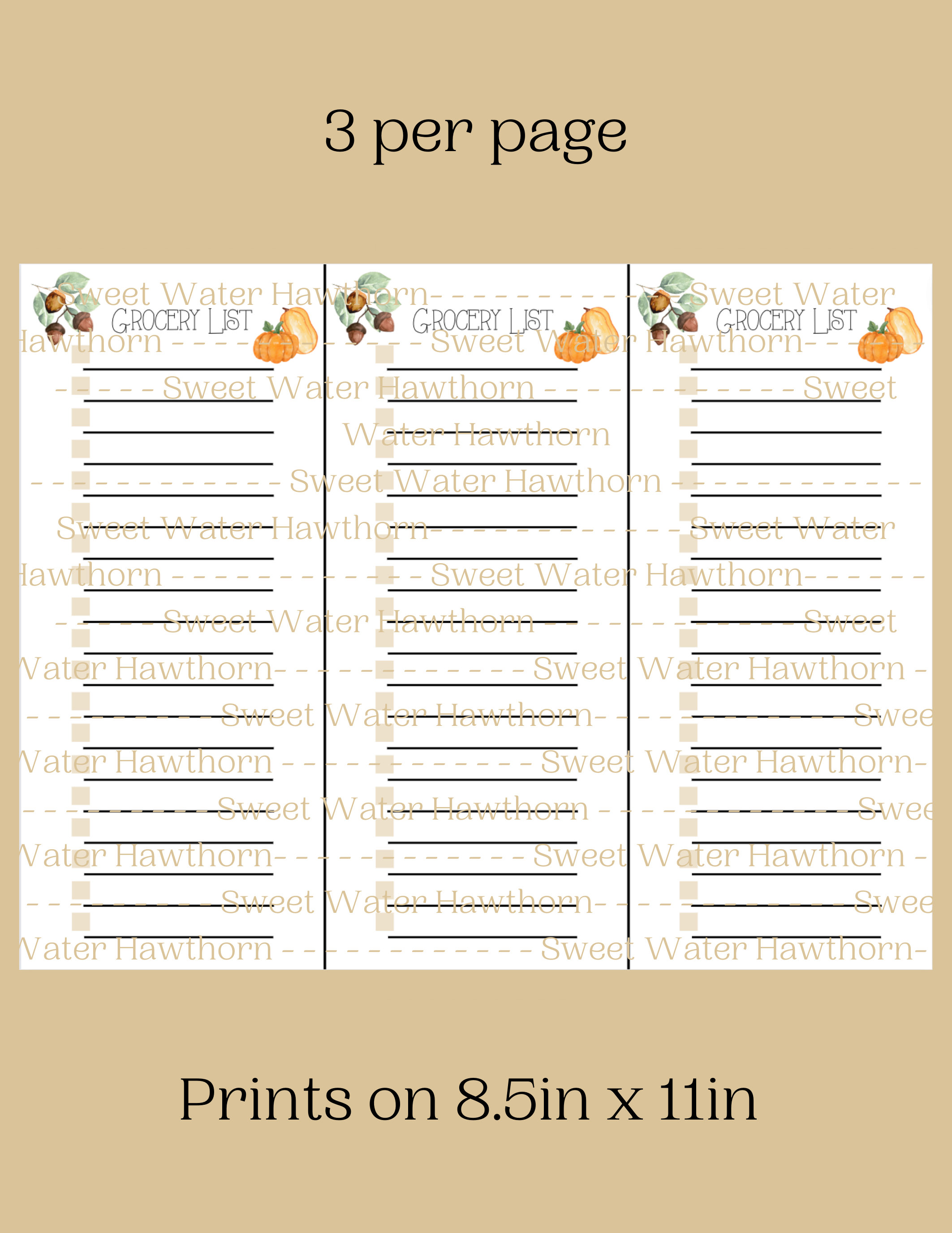 Printable Skinny Shopping List