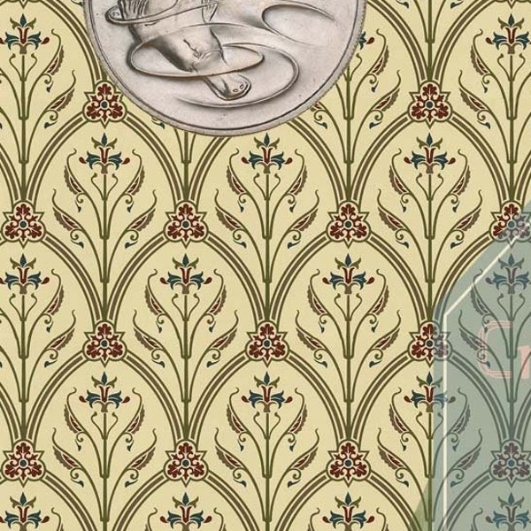 Wallpaper Art Nouveau - Etsy