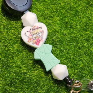 Black Nursing is a Work of Heart Beaded Badge Reels or Keychain