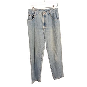 Jeans vintage anni &#39;80 Gitano da donna, taglia 12, lavaggio chiaro, vita alta, jeans mom in denim rigido