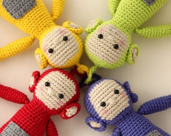 Screenies crochet pattern - amigurumi inspired by Teletubbies - Instant download