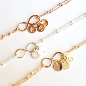 Personalized Initial Infinity Bracelet: Sterling Silver, Gold, Rose Gold