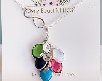 Mother's Day Gift, Necklace For Mom, Initial Jewelry, Mommy Necklace, Family Necklace, personalized gift for her Valentines Day Gift for Her