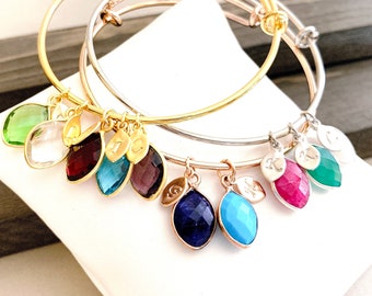 Personalized Birthstone Charm Bracelet: Family Tree, Gratitude Gift
