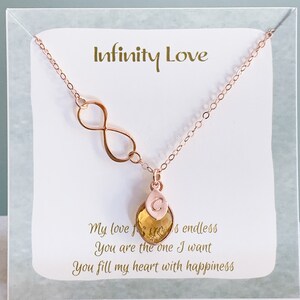 Personalized Birthstone Infinity Necklace: Mom Daughter Gift