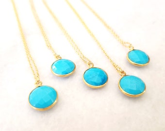 Turquoise Necklace /December Birthstone /Layer Necklace / gemstone necklace / Gold necklace / December Birthday gift