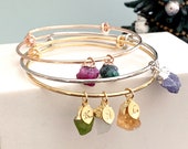 Birthstone Bracelet for Mom, Birthstone Jewelry, Grandma Gift, Mothers day Gift, personalized Gift, Raw Stone Jewelry, ready to ship Gift