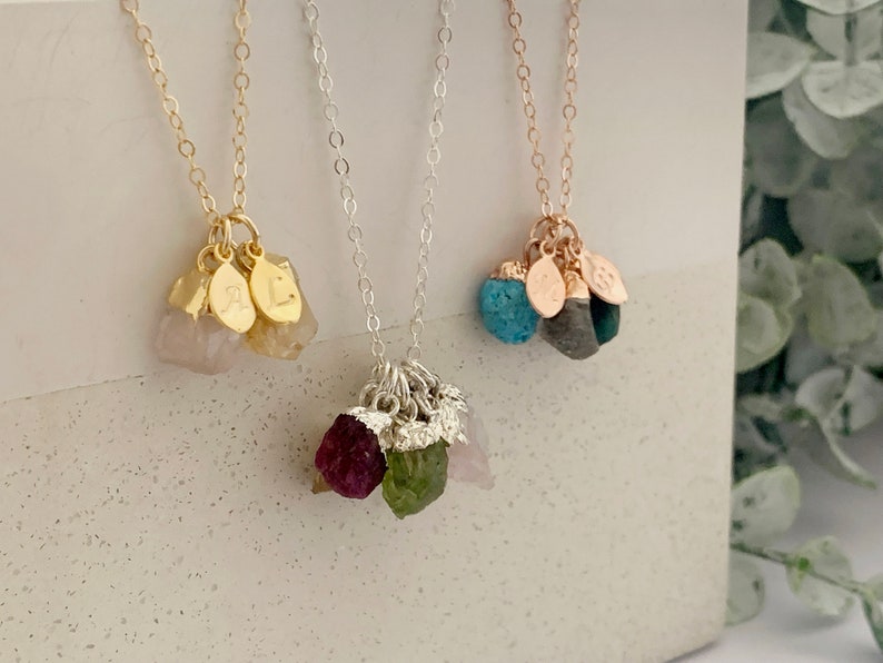 Collana Birthstone per la mamma, gioielli personalizzati con pietre preziose grezze Birthstone, regalo della nonna, regali personalizzati per la mamma, regali di San Valentino per lei immagine 5