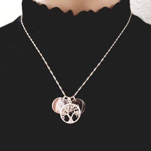 Personalized Family Tree Necklace: Gold Plated Initial Disc Pendant