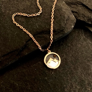 Rose Gold Mustard Seed Necklace: Mother of Pearl Mountain Pendant