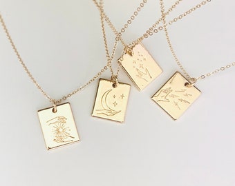 Gold Mystic Pendant Necklace: Minimalist Manifest Necklace