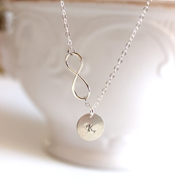 JewelsByScarlett - Bridesmaid Gift, Personalized Initial Infinity ...