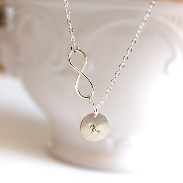 Personalized Gifts for Her Bridesmaid Gift, Personalized Initial Disc Necklace Custom Handmade Jewelry for Women  Valentine’s Day Gift