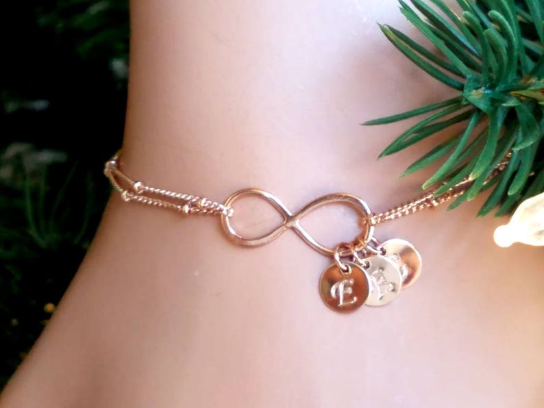 Infinity Bracelet Initial Charm Bracelet for Women Personalized Jewelry Personalized gift Custom Necklace Gift for her Gift for mom Gift image 4
