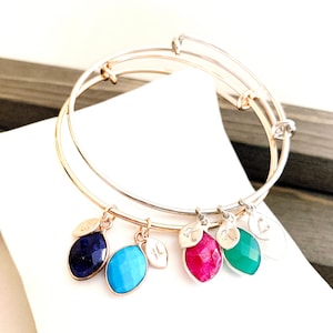 Birthstone Bracelet, Birthstone Jewelry, Birthday Gift, Grandma Gift, Mom Gift,  Raw Stone Jewelry, Valentine’s Gifts for Her