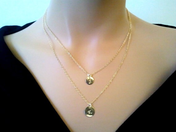 Neb_Chic_Fashions - Layered necklace / Personalized Initial Discs ...