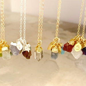 Collana Birthstone per la mamma, gioielli personalizzati con pietre preziose grezze Birthstone, regalo della nonna, regali personalizzati per la mamma, regali di San Valentino per lei immagine 7