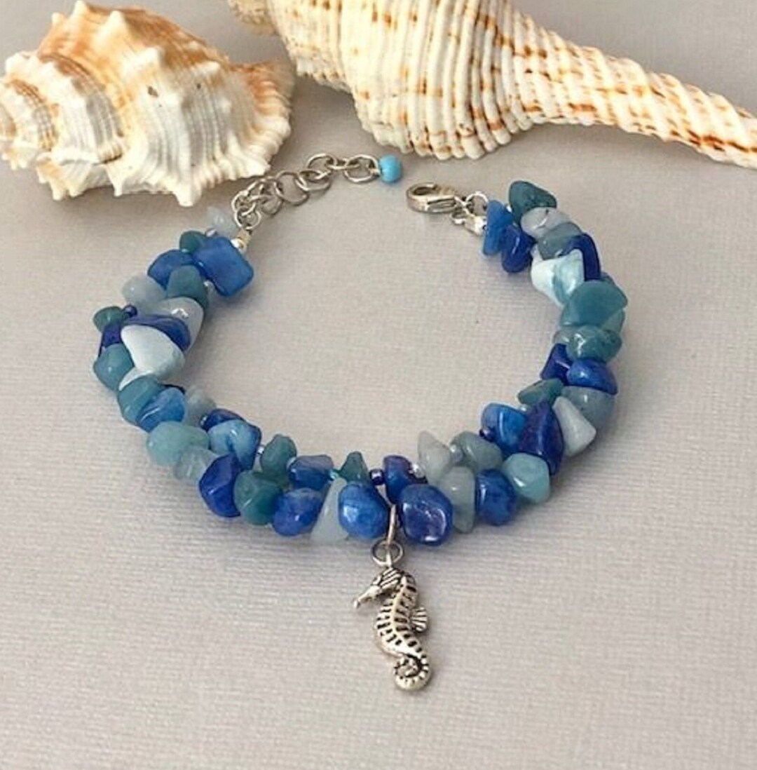 Bracelet Hippocampe Doré Pour Femme - Bijou Porte-bonheur, Fermoir Mousqueton, Acier Inoxydable