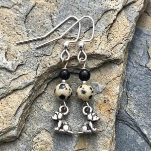 Dangling Silver Dog Charm Earrings, Dog Lover Earrings, Dog Mom Jewelry, Dog Walker Gift