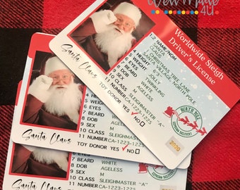 Santa Driving License Santa/'s Sleigh Santa/'s Lost Driving Licence Santa sack Christmas Decorations Christmas Eve Box #1209