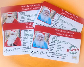 Santa Driving License Santa/'s Sleigh Santa/'s Lost Driving Licence Santa sack Christmas Decorations Christmas Eve Box #1209