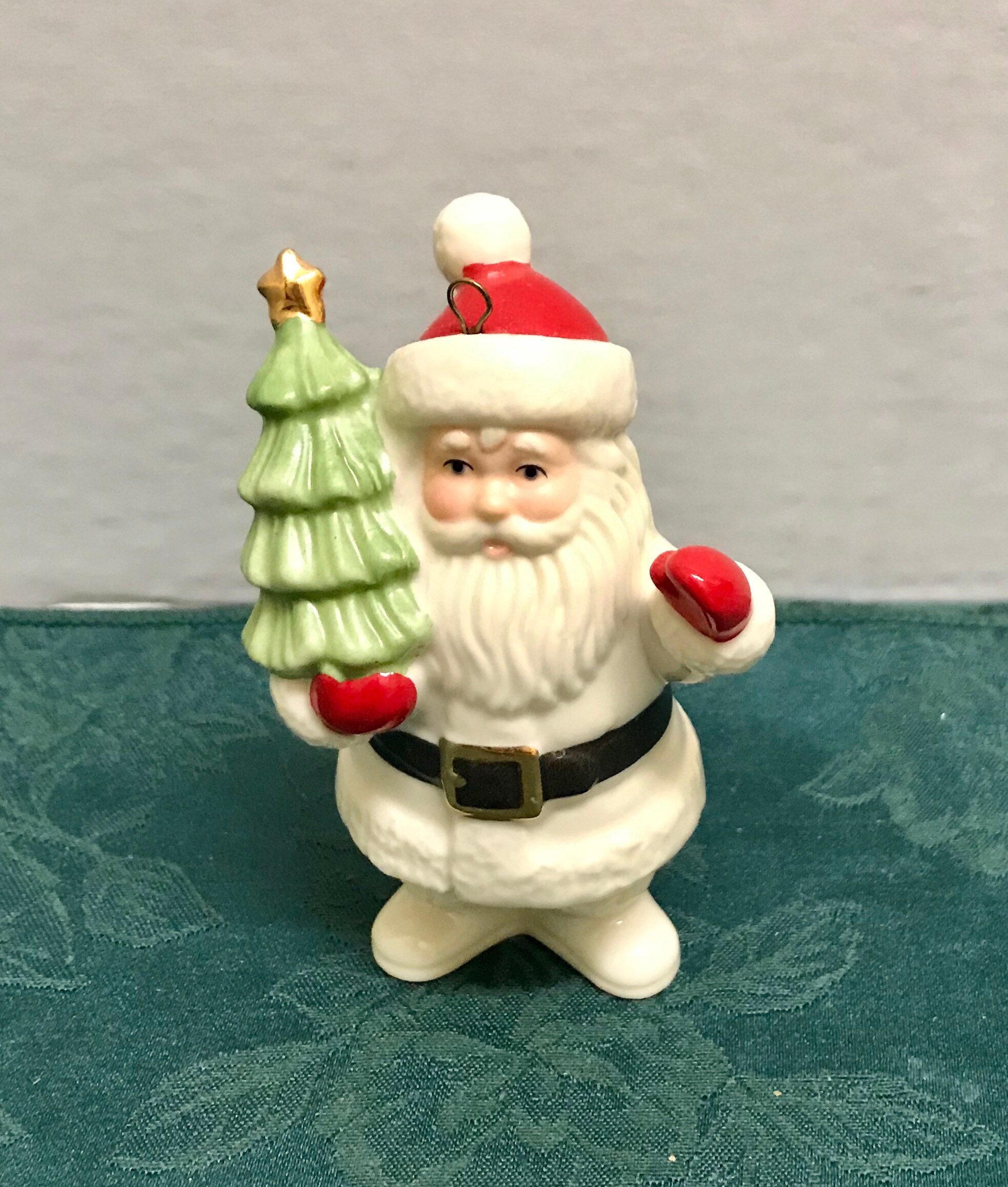 Lenox China Santa Holding Christmas Tree Winter Holiday | Etsy