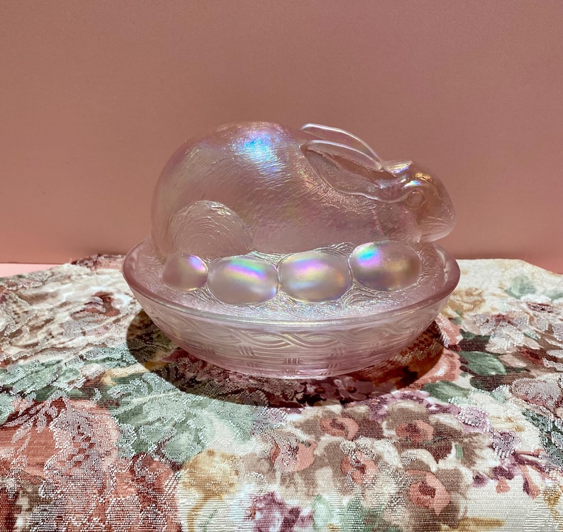 Rare Fenton Art Glass Collectors Iridescent Pink Carnival Glass Pink ...