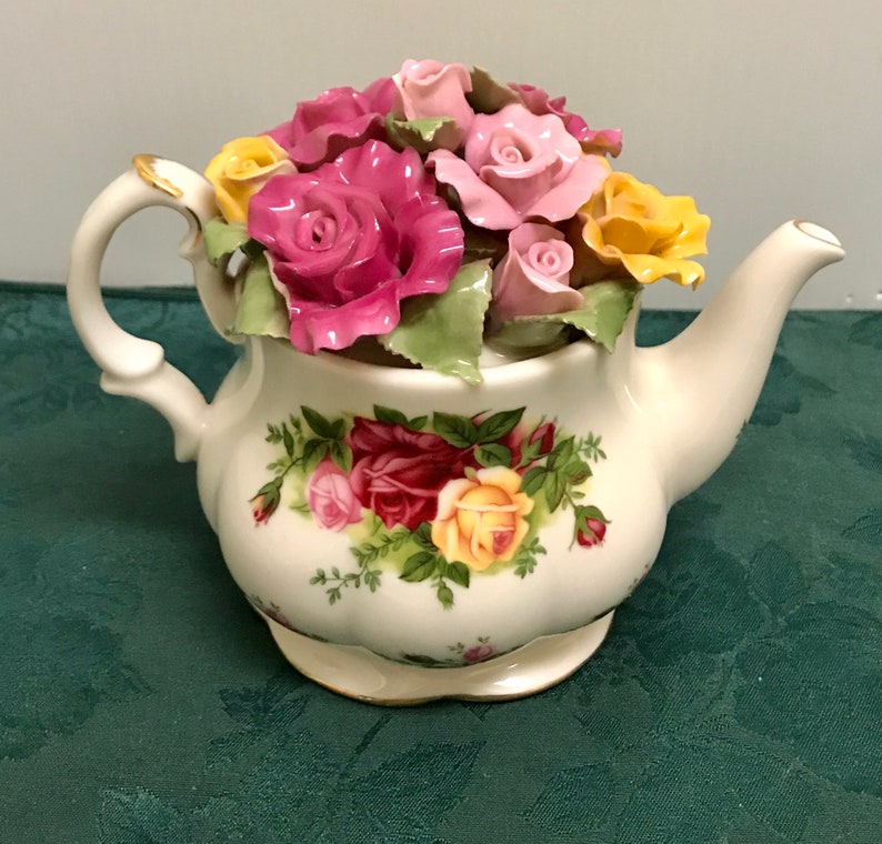 Rare Royal Doulton Royal Albert Old Country Roses China Teapot Etsy