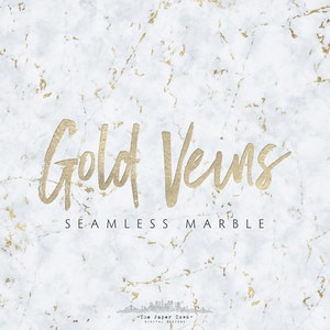 Marble with Gold Foil Veins Digital Scrapbook Papers  - 10 Seamless Marble Patterns, Gold Marble Papers - 300dpi JPG - Instant Download