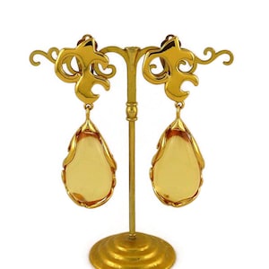 YVES SAINT LAURENT * Ysl * Vintage Arabesques Dangling Earrings