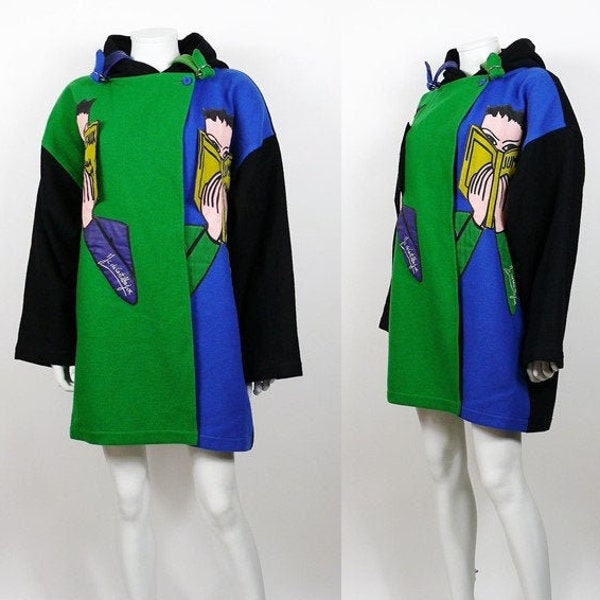 Jean Charles de Castelbajac * KO and CO * Vintage Rare Jumeaux Applique Novelty Coat