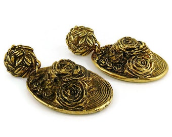 Vintage Massive Hat Dangling Earrings Chantal Thomass