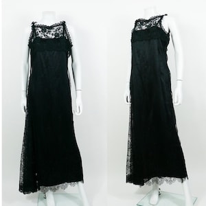 CHRISTIAN LACROIX * Vintage Black Lace Maxi Dress, 1990s