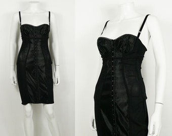 DOLCE & GABBANA * Black Lingerie Corset Bustier Dress