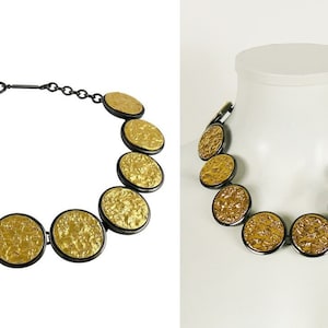 YVES SAINT LAURENT * Vintage Limited Edition Textured Disc Necklace