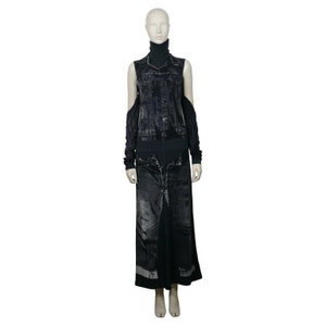 JEAN PAUL GAULTIER * Vintage Trompe L&#39;oeil Maxi Dress with Detachable Sleeves