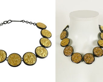 Vintage Limited Edition Textured Disc Necklace Yves Saint Laurent