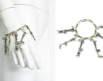 Vintage Cursive Charm Bracelet Jean Paul Gaultier