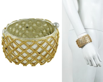 YVES SAINT LAURENT * Bracciale con polsino a rete vintage