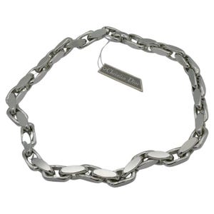 CHRISTIAN DIOR * Vintage Silver Tone Chain Necklace, 1973